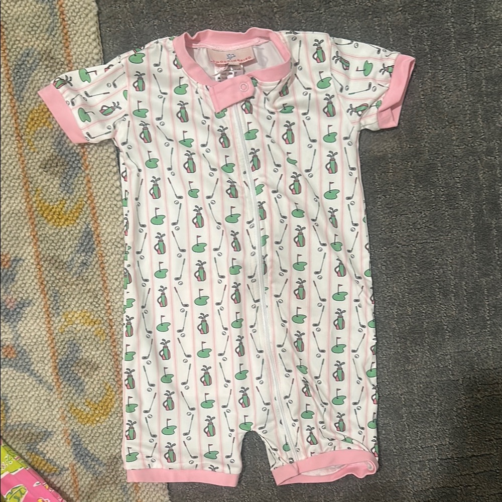 Smockingbird pink golf pajama